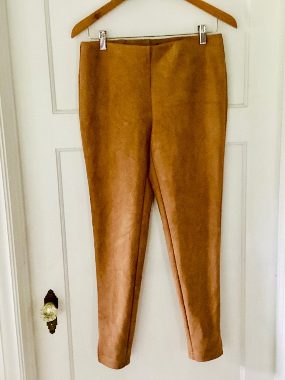 Zac & Rachel Faux Suede Legging Camel Brown Size S Stretch Pull On Fall Fashion